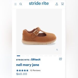 Stride Rite Girls Toddler - Nell Mary Jane - Tan Size 6